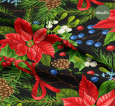 Kokina Christmas Flower Snowflake Pattern Digital Printed Christmas Fabric